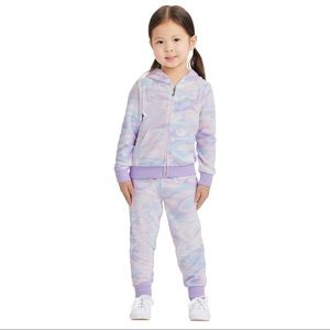 NWT Juicy Couture Girl Velour Multi Purple Set Hoodie Jogger Pants “Fix Price”